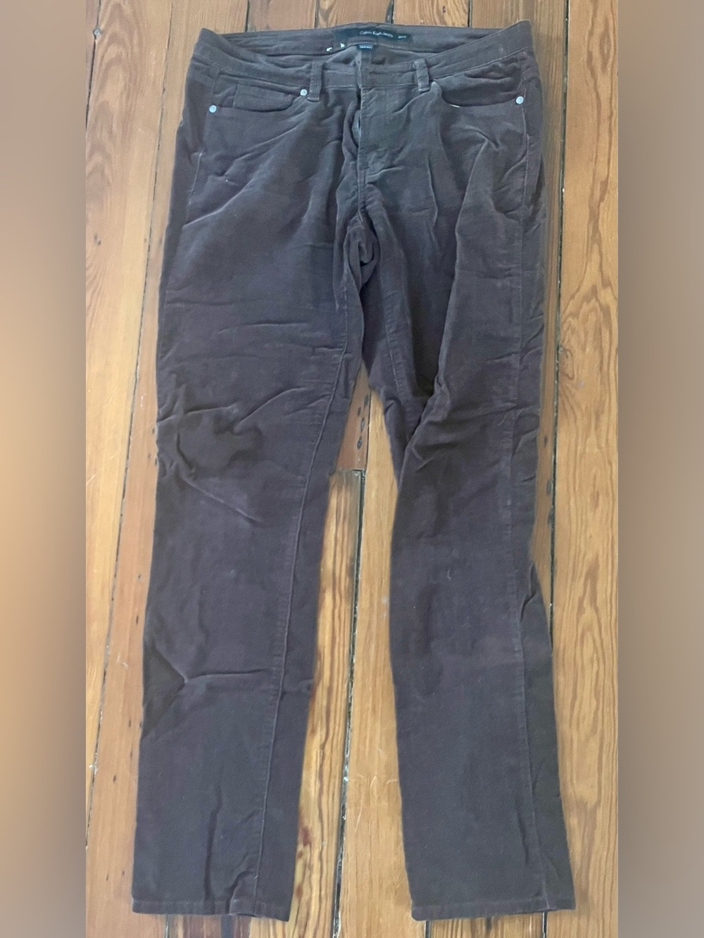 Calvin Klein Jeans Ultimate Skinny Corduroy Pants Brown Size 10